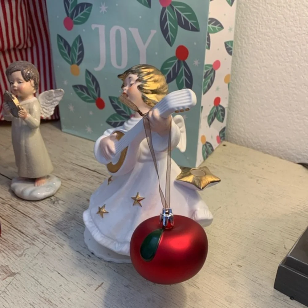 4 pc 🍎 IKEA Apple Christmas ornaments decorations in box holiday decor red fruit